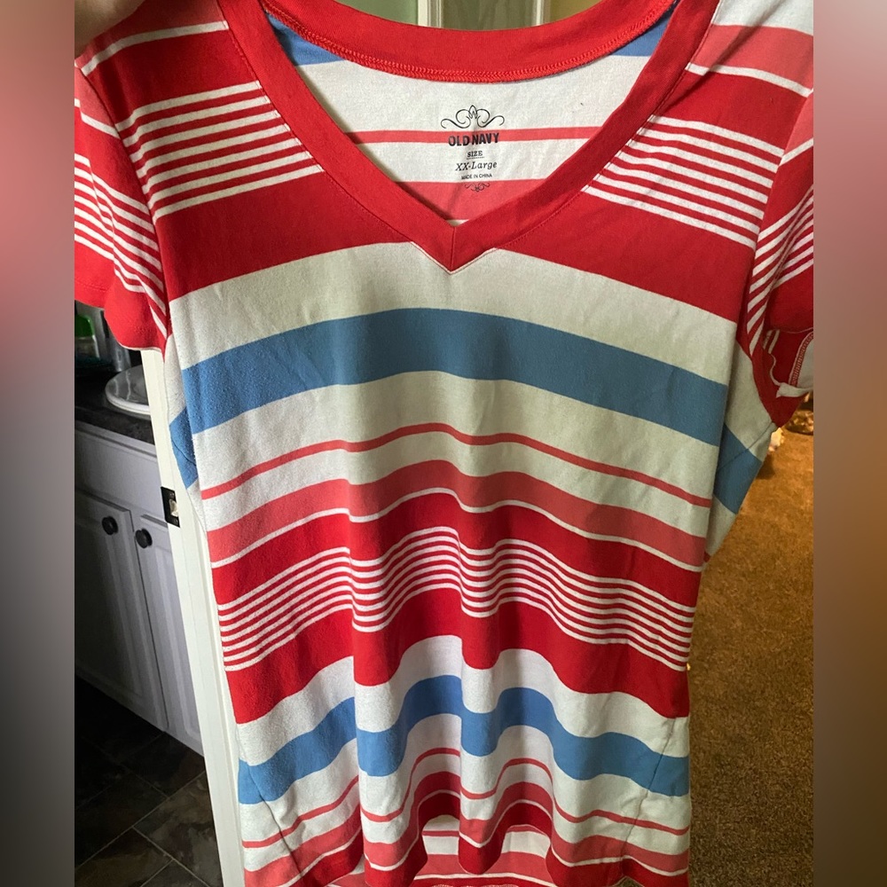 Red, white and blue T-shirt